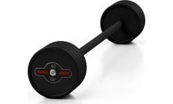 Rubberized straight barbell 40 kg mat black - Marbo Sport