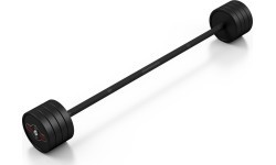 Rubberized straight barbell 40 kg mat black - Marbo Sport