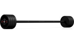Rubberized straight barbell 40 kg mat black - Marbo Sport