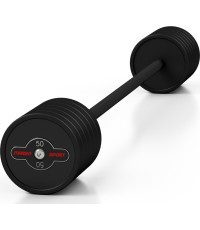 Rubberized straight barbell 50 kg mat black - Marbo Sport