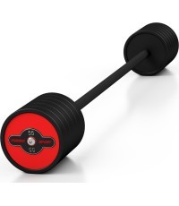 Fiksētā svara gumijots rokturis Marbo Sport, 55 kg, sarkans