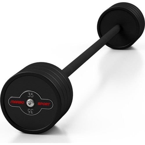 Прорезиненный прямой гриф 35 кг, матовый чёрный - Marbo Sport