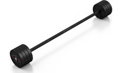 Rubberized straight barbell 35 kg mat black - Marbo Sport