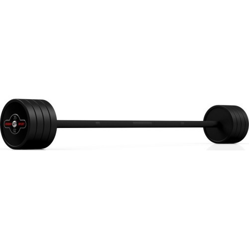 Rubberized straight barbell 35 kg mat black - Marbo Sport