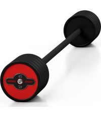 Fixed Weight Rubber Barbell Marbo Sport, 45kg, Red
