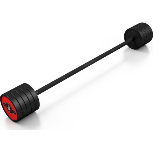 Обрезиненная штанга фиксированного веса Marbo Sport, 45 кг, красная