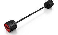 Обрезиненная штанга фиксированного веса Marbo Sport, 45 кг, красная