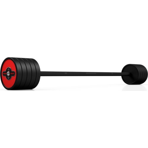 Fixed Weight Rubber Barbell Marbo Sport, 45kg, Red