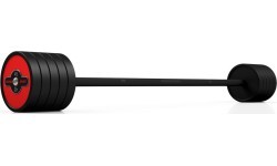 Обрезиненная штанга фиксированного веса Marbo Sport, 45 кг, красная