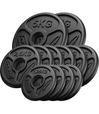 Olimpiskais čuguna atsvaru komplekts Marbo, 30kg / 2x5kg + 6x2,5kg + 4x1,25kg