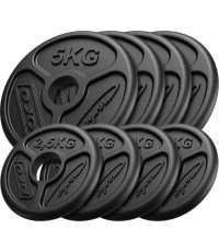 Čuguna atsvaru komplekts Marbo, 30kg / 4x5kg + 4x2,5kg