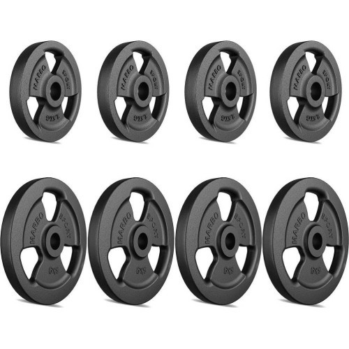Cast Iron Weights Set Marbo, 30kg / 4x5kg + 4x2.5kg