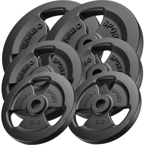 Čuguna atsvaru komplekts Marbo, 60kg / 2x15kg + 2x10kg + 2x5kg
