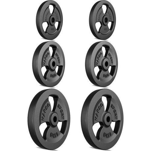 Čuguna atsvaru komplekts Marbo, 60kg / 2x15kg + 2x10kg + 2x5kg
