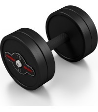 Rubber-coated dumbbell Marbo - 15 kg, black