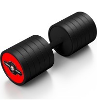Ar gumiju pārklāta hantele Marbo Sport, sarkana, 45 kg