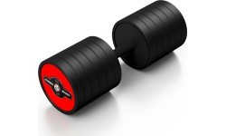Rubber Coated Dumbbell Marbo Sport, Red, 45 kg