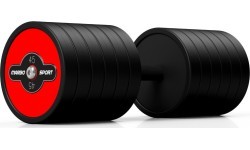 Гантель в резиновом покрытии Marbo Sport, красная, 45 кг