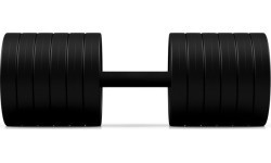 Ar gumiju pārklāta hantele Marbo Sport, sarkana, 45 kg