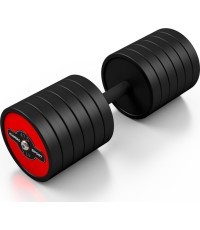 Ar gumiju pārklāts hantelis Marbo Sport, sarkans, 47,5 kg