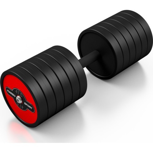 Rubber Coated Dumbbell Marbo Sport, Red, 47,5 kg