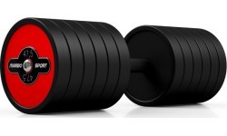 Гантель с резиновым покрытием Marbo Sport, красная, 47,5 кг