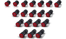 Rubber Coated Dumbbell Marbo Sport, Red, 47,5 kg