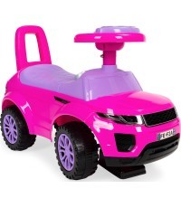 Bērnu braucamais push-back auto Range Rover skan rozā krāsā