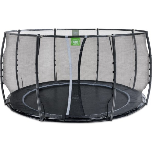 EXIT Dynamic iegremdējams zemē batuts ø427 cm ar drošības tīklu, melns