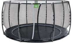 Грунтовый батут EXIT Dynamic ø427 см с защитной сеткой, чёрный