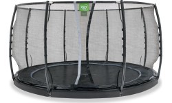 EXIT Dynamic iegremdējams zemē batuts ø427 cm ar drošības tīklu, melns