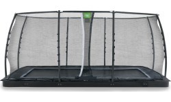 EXIT Dynamic iegremdējamais batuts 305x519 cm ar drošības tīklu, melns