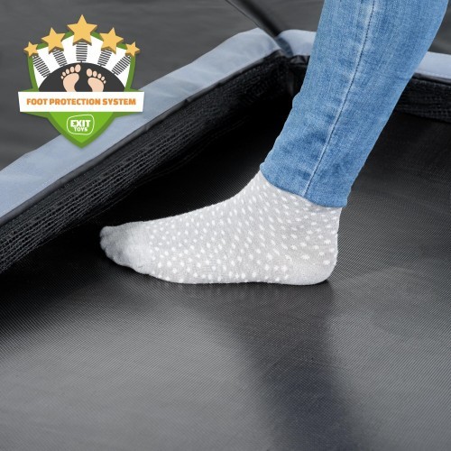 EXIT Dynamic ground level trampoline 305x519cm with safety net - black