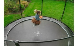 EXIT Dynamic ground level trampoline ø427cm with safety net - black