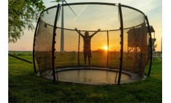 EXIT Dinamiskais batuts uz zemes ø305cm ar aizsargtīklu - melns