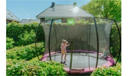 Iegremdējamais batuts EXIT Silhouette ø366 cm ar drošības tīklu, rozā