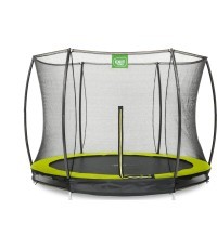 EXIT Silhouette ground trampoline ø305cm with safety net - green Outdoor Round Coil spring Sunken trampoline