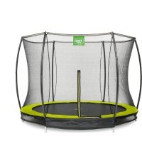 EXIT Silhouette ground trampoline ø244cm with safety net - green Outdoor Round Coil spring Sunken trampoline