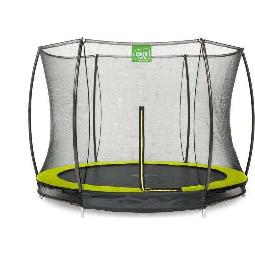 EXIT Silhouette iegremdējamais batuts ø244 cm ar drošības tīklu, zaļš