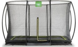 EXIT Silhouette ground trampoline 214x305cm with safety net - black Outdoor Rectangular Coil spring Sunken trampoline