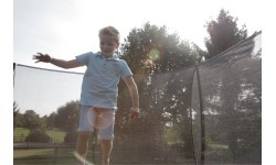 EXIT Silhouette ground trampoline ø244cm with safety net - green Outdoor Round Coil spring Sunken trampoline