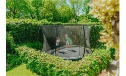 Iebūvējams batuts EXIT Silhouette ø427 cm ar drošības tīklu, melns
