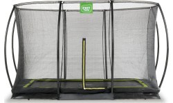 EXIT Silhouette ground trampoline 244x366cm with safety net - black Outdoor Rectangular Coil spring Sunken trampoline