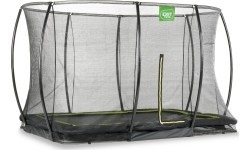EXIT Silhouette ground trampoline 244x366cm with safety net - black Outdoor Rectangular Coil spring Sunken trampoline