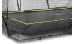 EXIT Silhouette ground trampoline 244x366cm with safety net - black Outdoor Rectangular Coil spring Sunken trampoline