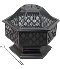 HEXAGON copper patina fireplace with lid