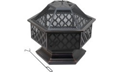 HEXAGON vara patinas ugunskura vieta ar vāku