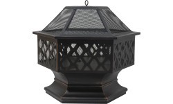 HEXAGON vara patinas ugunskura vieta ar vāku