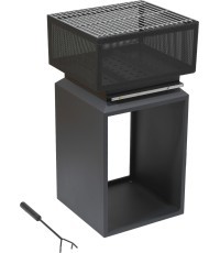 Ugunskura vieta CUBE ar restēm, 74 cm