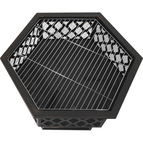 HEXAGON copper patina fireplace with lid